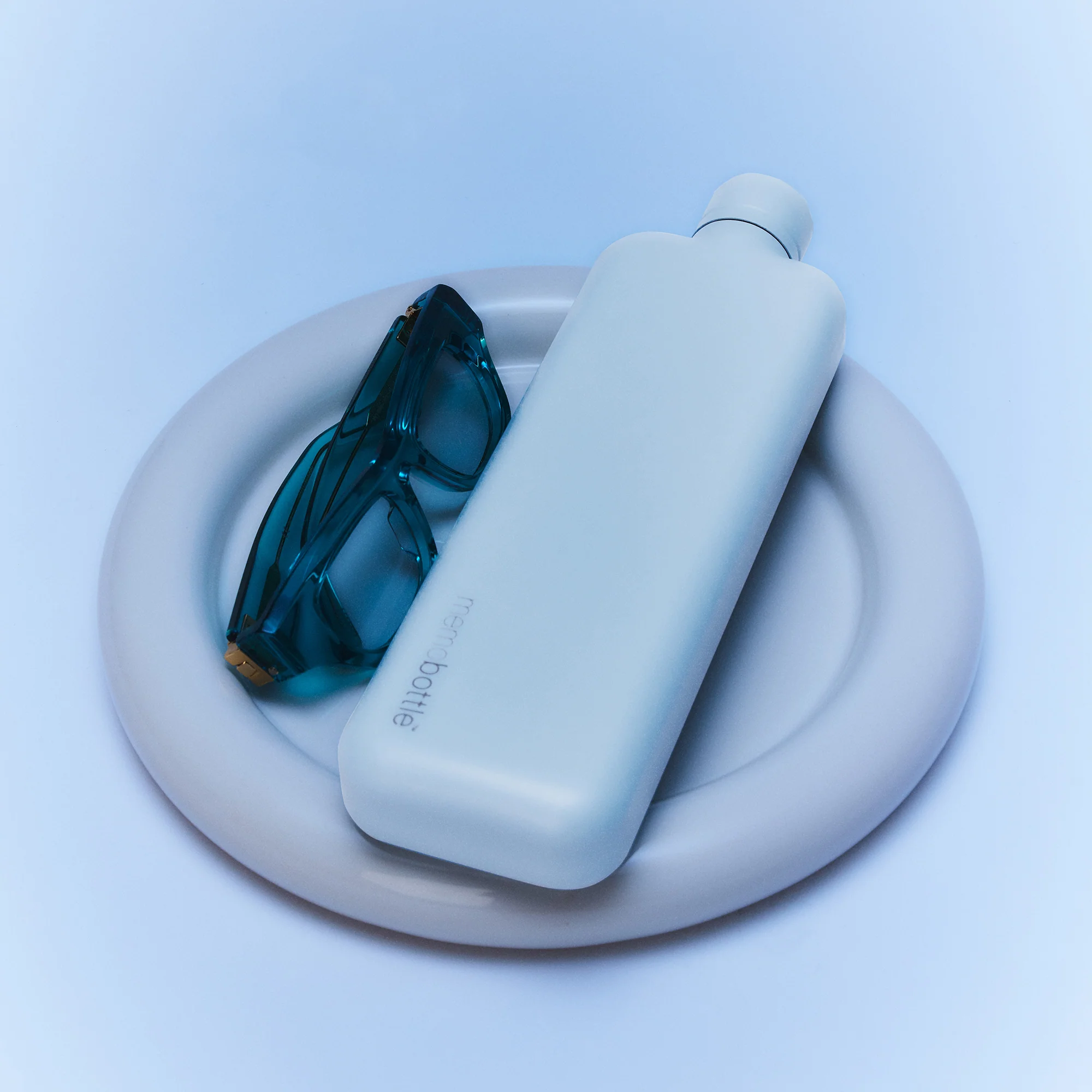 Slim memobottle (Stainless Steel) - Powder Blue - Image 3