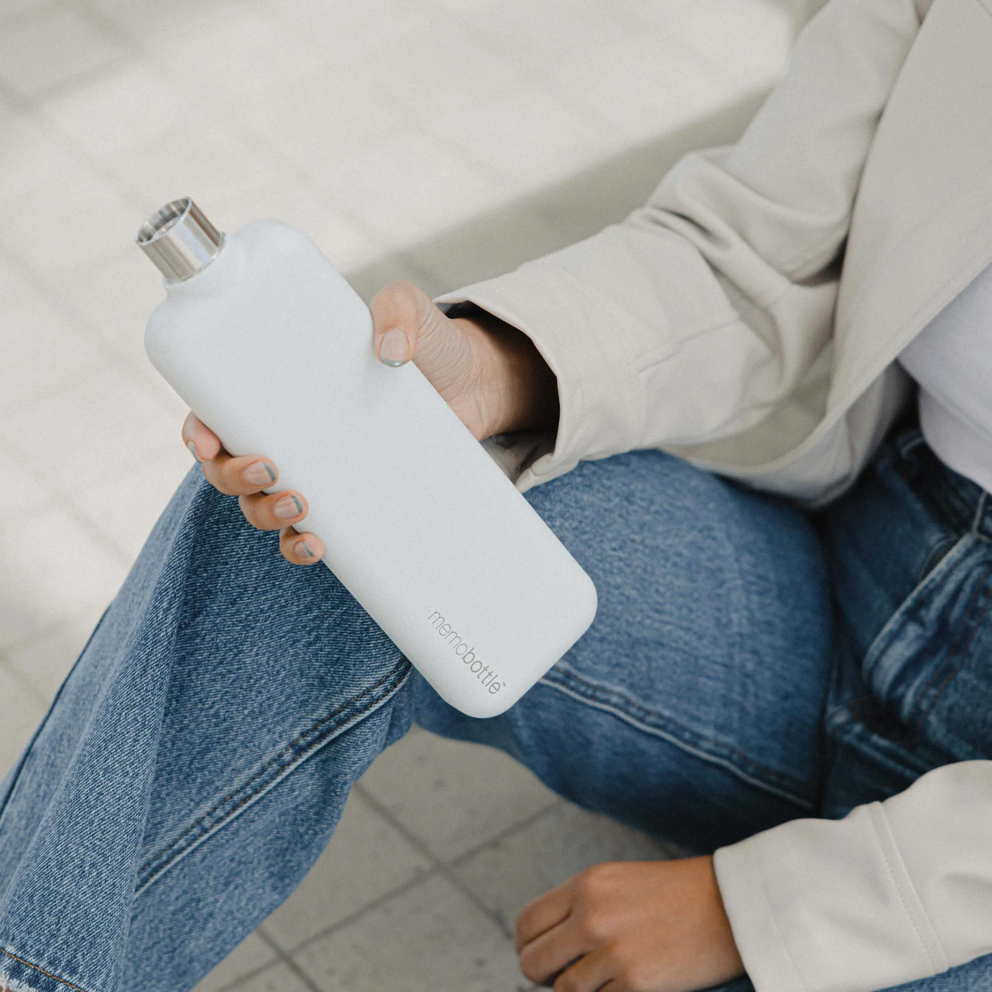Slim memobottle (Stainless Steel) - White - Image 4